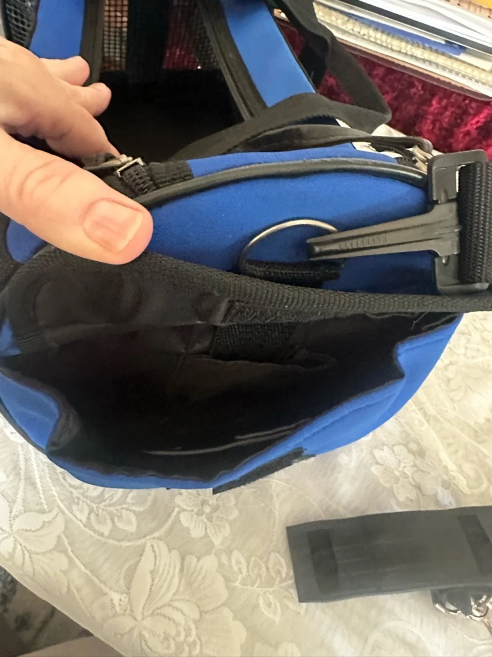 Blue and Black pet Travel carrier